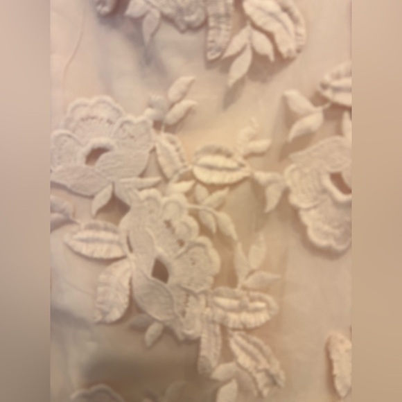 Tahari Women’s Embroidered Mesh Blouse – Blush Pink, Size Small (NWT) - Picture 3 of 6